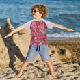 thumbnail image 3 of FORMRS Boys Rash Guard with Short Sleeves UPF 50+ Swim Shirts Sizes 3-12T, Sweet Strawberry, 3 of 6