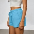 thumbnail image 2 of Lounge Shorts for Women Drawstring Elastic Waist Sleep Home Wear Cotton Short,Light Blue Size XL, 2 of 6