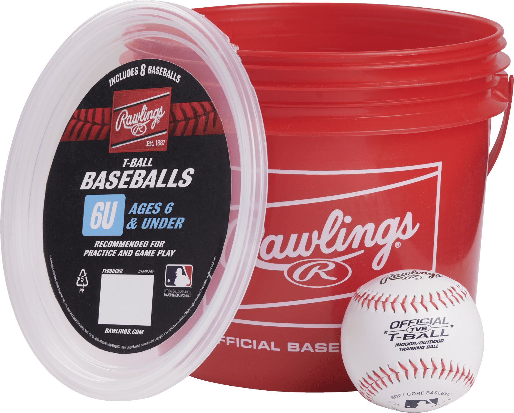 Rawlings R8u Practice Baseball 2-Dozen Bucket 24 Ball Pack W/Bucket 