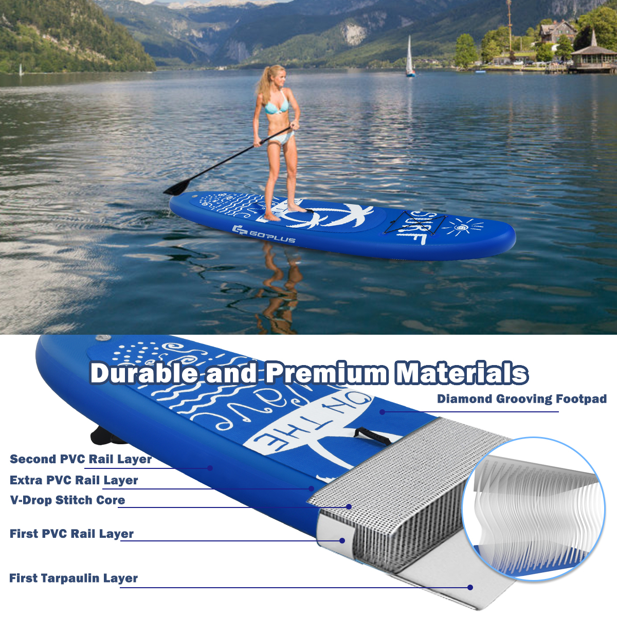 Goplus 9.8' Inflatable Stand Up Paddle Board with Carry Bag photo 6