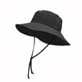 thumbnail image 3 of QLEICOM Womens Hats,Hats for Men,Unisex Solid Color Sun Hat with Breathable Fabric and Adjustable Drawstring Foldable for Hiking Fishing and Outdoor Sun Protection Black, 3 of 4