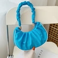 thumbnail image 4 of Hukapapa Nuevo bolso plisado de un solo hombro bolso mensajero de moda azul, 4 of 6