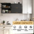 thumbnail image 6 of Metal Wall Cabinets,Garage Cabinets with 2 Up-Flip Doors,Metal Wall Storage Cabinet,Floating Steel Garage Wall Mounted for Garage,Basement,Home Office, Kitchen,Warehouse-Black, 6 of 9