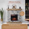 thumbnail image 6 of Modern Ember - Raeford Electric Fireplace Mantel, 40” Fireplace Mantel with 18” Fireplace Insert, Electric Fireplace with Mantel & Stone Brick Surround, 6 of 8