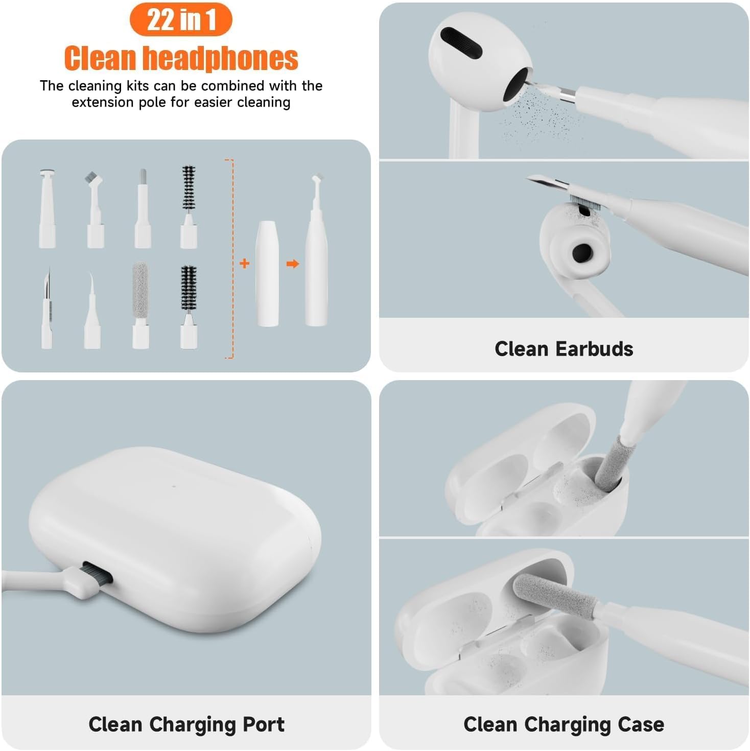 Kit Di Pulizia 10-in-1 Per Smartphone, AirPods, Laptop E Fotocamere, Con Spray, Pennelli E Penna Per Lenti