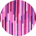 thumbnail image 1 of Ahgly Company Indoor Round Abstract Pink Contemporary Area Rugs, 3' Round, 1 of 4