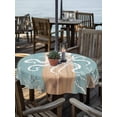 thumbnail image 2 of Outdoor Tablecloth with Umbrella Hole for Patio/Picnic/Party/Camping, Coastal Octopus Waterproof Table Cloth Round Cover Washable, Summer Coral Ocean Vintage Wood (Dia 54"), 2 of 8