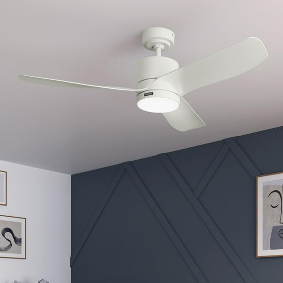 Restored Hunter Fan 52 inch Indoor/Outdoor Fresh White Ceiling Fan with Light for Bedroom, Living Room, Dining Room, Kitchen, Office, Porch (Refurbished)