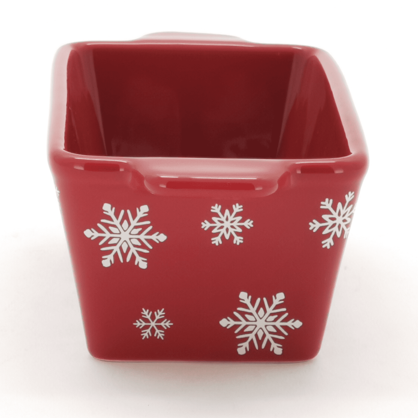 Holiday Time Mini Loaf Pan Snowman & Snowflakes 6X3X2.5 Inches Stoneware