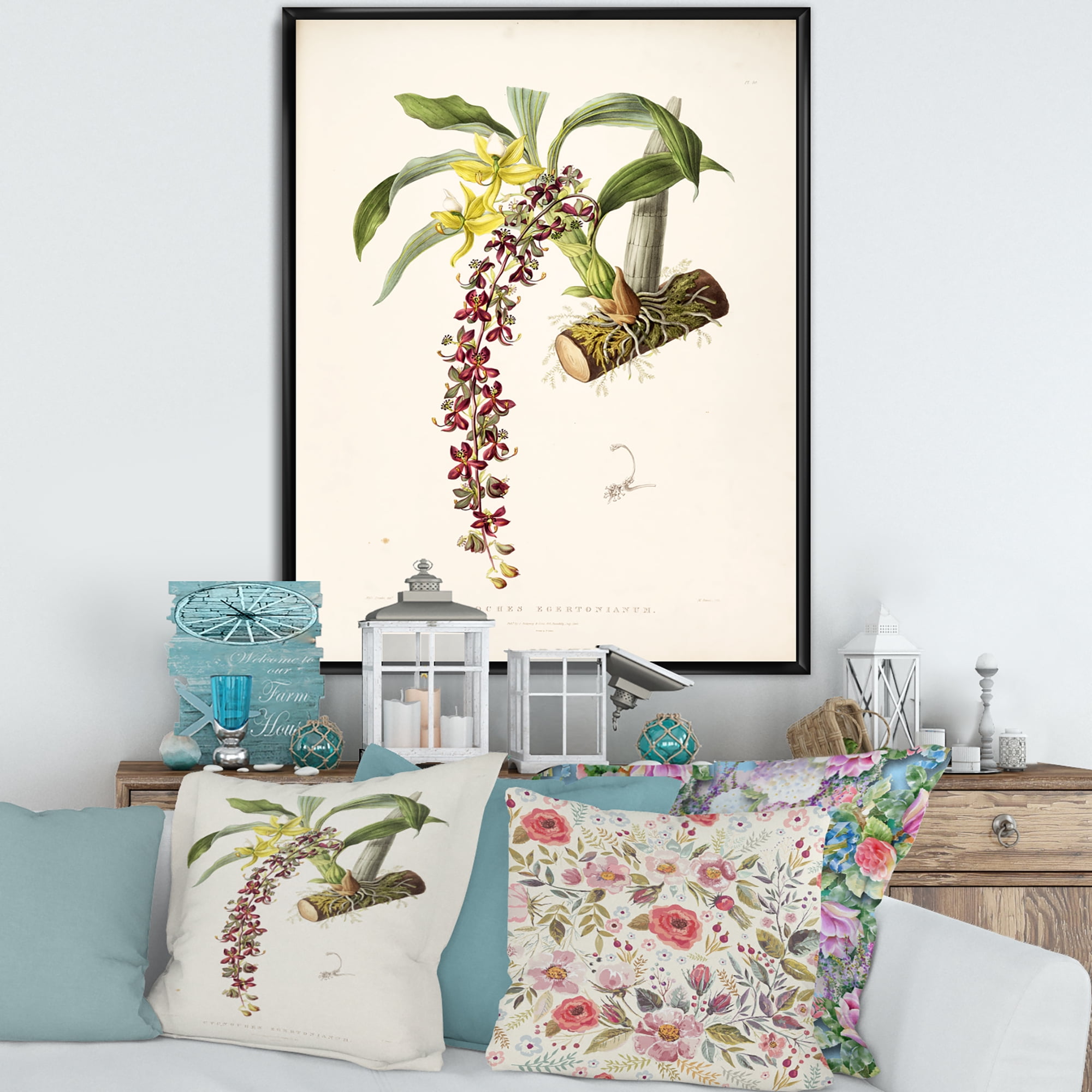 Designart 'Ancient Flower II' Traditional Framed Canvas Wall Art Print