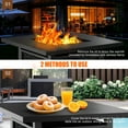 thumbnail image 2 of Walsunny 28" Propane Gas Fire Pit Table 50,000 BTU Square Outdoor Wicker Grey, 2 of 8