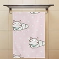 thumbnail image 4 of Coolnut Fingertip Hand Towels, Set of 2 Pcs Cute Cat with Paws Absorbent Face Bath Towels for Bathroom Kitchen, 30"x15", 4 of 6