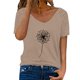 thumbnail image 1 of Gibobby Camiseta de Manga Corta con Cuello en V Camiseta holgada informal manga corta con estampado cuello en V a la moda para mujer(Caqui,G), 1 of 4