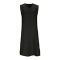 thumbnail image 6 of Horkkom Midi Dresses for Women Sleeveless Solid Color Summer Dresses Vacation Loose Linen Dress, S-2XL, 6 of 9