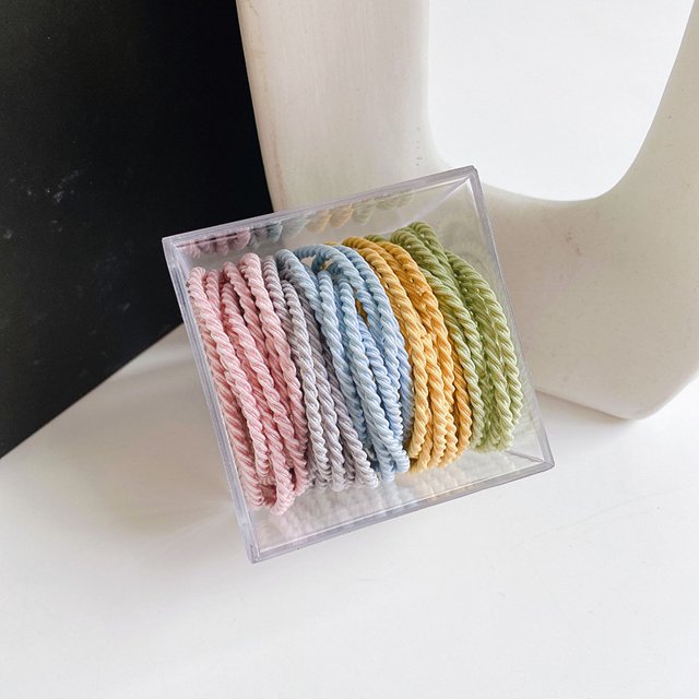 Barril 100 banda para el cabello básica sin costuras hilo antideslizante cuerda para el cabello cola de caballo alta cuerda para el cabello que no daña la banda de goma para el cabello