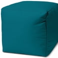 thumbnail image 4 of 17  Cool Dark Teal Solid Color Indoor Outdoor Pouf Cover, 4 of 5