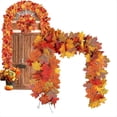 thumbnail image 4 of Guirnaldas de Acción de Gracias 2 Piezas Guirnalda de Otoño Artificial Hojas de Arce Guirnalda de Otoño Decorativa de 5.8 Pies para de Puerta de Chimenea, 4 of 5