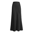 thumbnail image 5 of Riforla Women Spring Summer Skirt 2025 Silk Elegant High Waist Party Wedding Hem Satin Maxi Skirts Women's Skirts Black S, 5 of 5