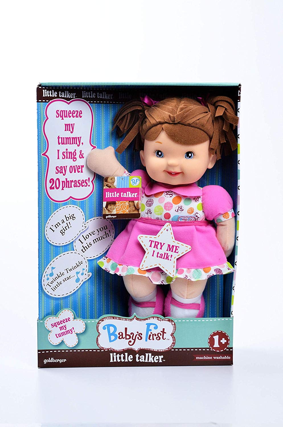 Goldberger Baby's First Little Talker 12" Machine Washable Talking Soft Doll 
