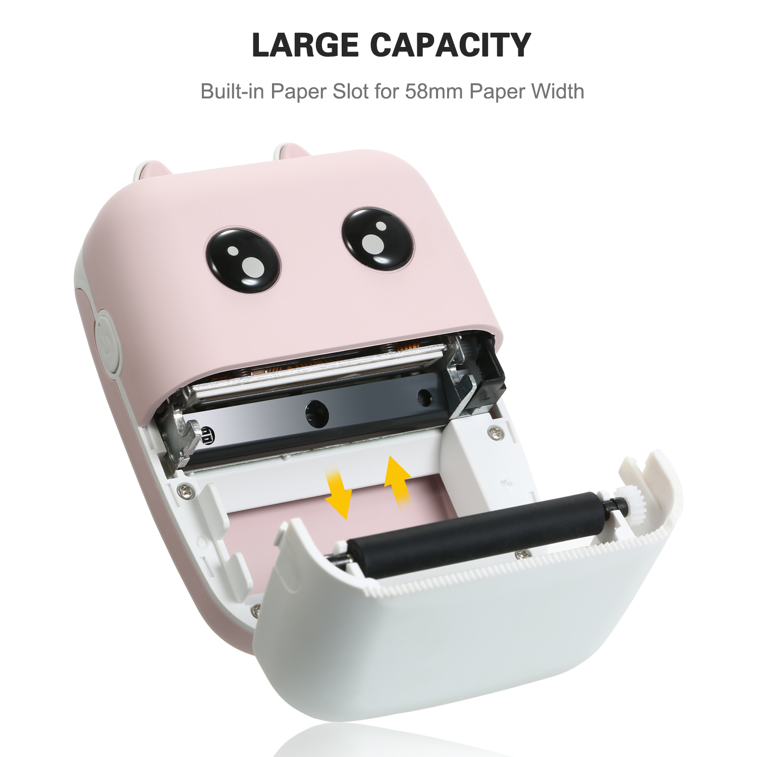 Aibecy 300dpi Photo Printer Mini Thermal Printer 58mm Wireless BT Printer with 1 Roll Thermal Paper for Printing Photo Label Cpmpatible with Android iOS Smartphone