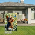 thumbnail image 3 of AMHNF Yorkshire Terrier with Blue Butterfly Linen Garden Flag for Spring Summer Home Outdoor Garden Yard Door Decor 12x18 inch, 3 of 5