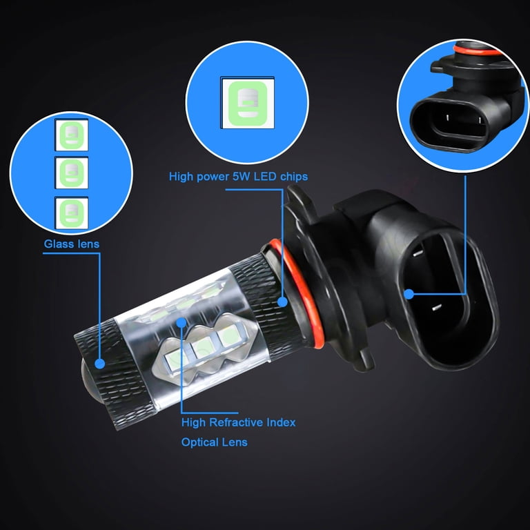 SHENKENUO LED Headlight Bulbs – 6000K 80W 1800LM For Honda Rancher & Foreman ATVs