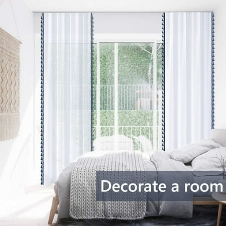 Fanshowsemi Sheer Navy Blue Curtains 84 Inch Length For Living Room Set 2 Panels Rod Pocket Window Coverings Faux Linen Nautical Masculine Ds Indigo Boys Bedroom De Canada Fanshowsemi Sheer Navy Blue Curtains 84, Navy Blue Sheer Curtains 84 Inch