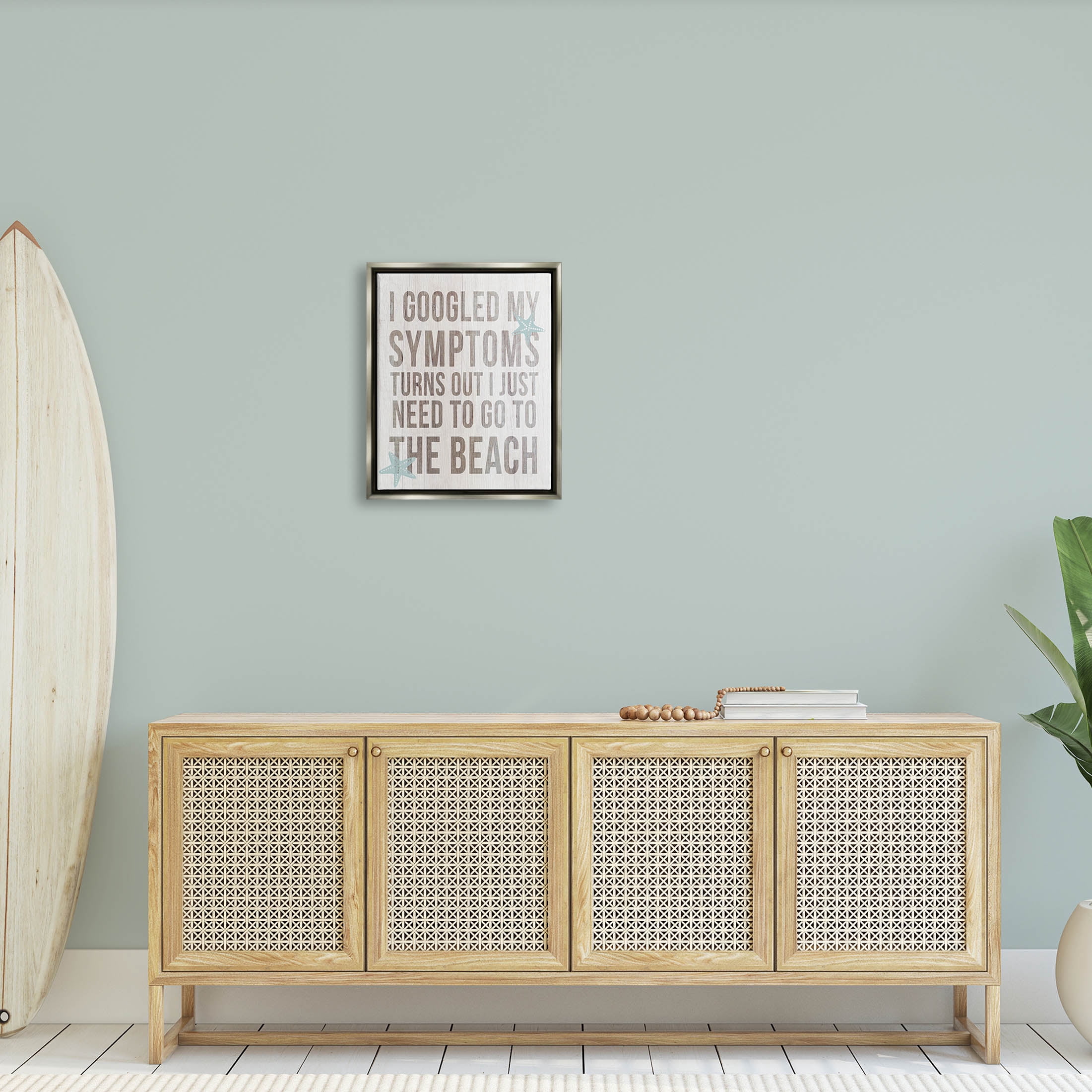 Stupell Industries Need to Go Beach Phrase Graphic Art Luster Gray Floating Framed Canvas Print Wall Art, Design by Lil' Rue