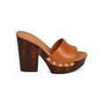 thumbnail image 2 of Mark Maddux DI32 Women Leatherette Peep Toe Studded Block Heel Platform Slide, 2 of 5