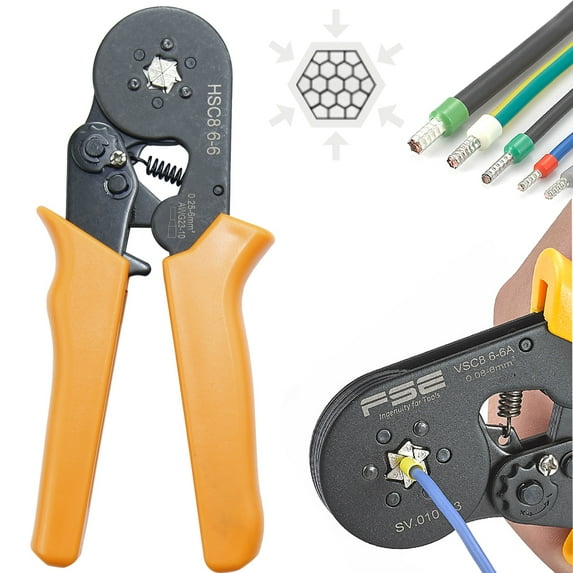Ljknkt Hexagonal Ferrule Crimping Tool Ratchet Wire Crimper Plier Wire Terminals Cables