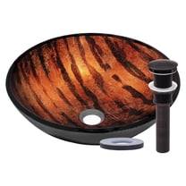 Miseno MNO-G520-ORB Circular 16-1/2" Glass Bathroom Sink;Oil Rubbed Bronze Drain