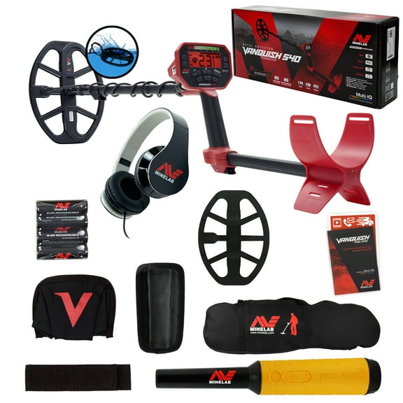 Minelab VANQUISH 540 Detector w/ 12" x 9" Waterproof DD Coil, Pro-Find 35, & Bag