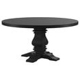 thumbnail image 2 of Pemberly Row 60 Inch Round Dining Table Pedestal Base Antique Style Black, 2 of 13
