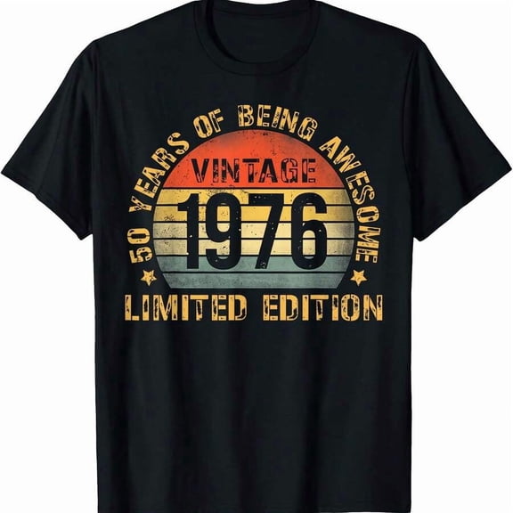 Vintage 50 Birthday Decorations Men 50yr 1976 50th Birthday T-Shirt