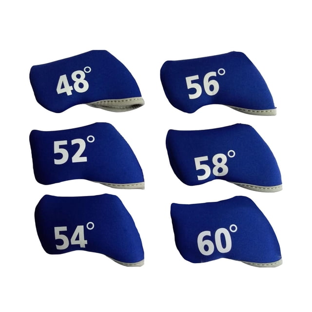 Cubiertas de cabeza de palo de golf Macarena 6 piezas impermeables 48 degree 52 degree 54 degree 56 degree 58 degree 60 degree Azul