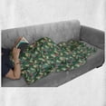 thumbnail image 6 of Tropical Soft Flannel Fleece Blanket, Butterflies Palm Leaves Plumeria Flower in Wild Jungle Spring Blossom, Cozy Plush for Indoor and Outdoor Use, 60" x 80", Forest Green Multicolor, by Ambesonne, 6 of 6