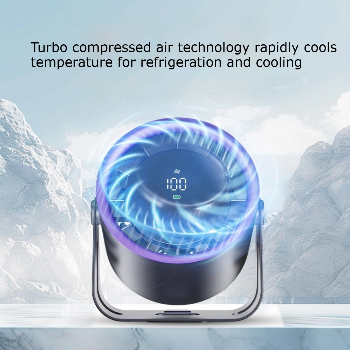 2025 New Model Desktop Circulator Fan - 100 Speeds, USB Rechargeable, High-Speed, Suitable for Outdoor Use, Wall-Mountable & Desktop Compatible