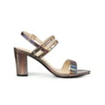thumbnail image 3 of BLISSFUL STEP Women's Slingback Block Heel Ankle Strap Sandals Gunmetal 7, 3 of 7