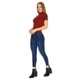 thumbnail image 3 of Blusa Para Mujer Cuello Alto Manga Corta Lisa Casual Vino vino M Incógnita 330594, 3 of 6