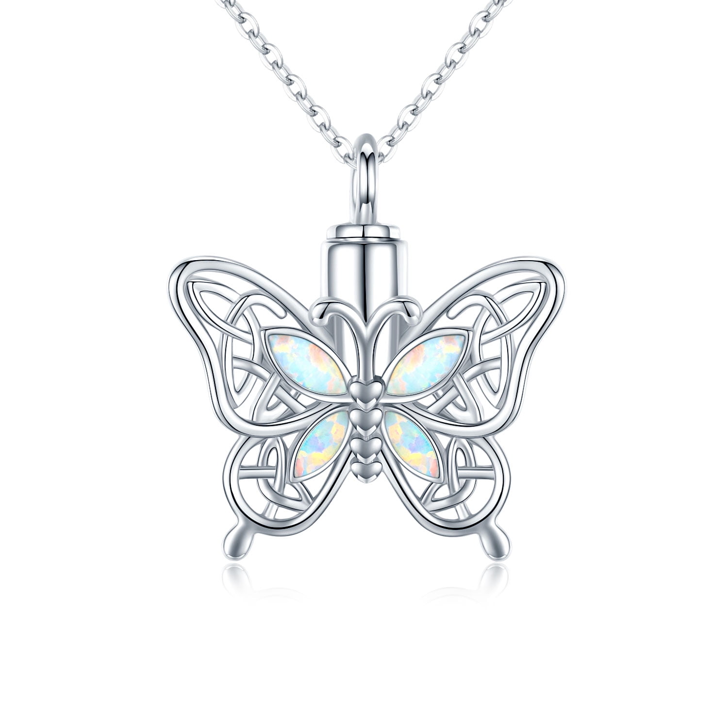 Butterfly Ash Holder Cremation Urn Pendant Necklace Jewelry Sterling Silver 
