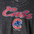 thumbnail image 4 of Girls Youth Heathered Charcoal Chicago Cubs Burnout V-Neck Pullover Hoodie, 4 of 4