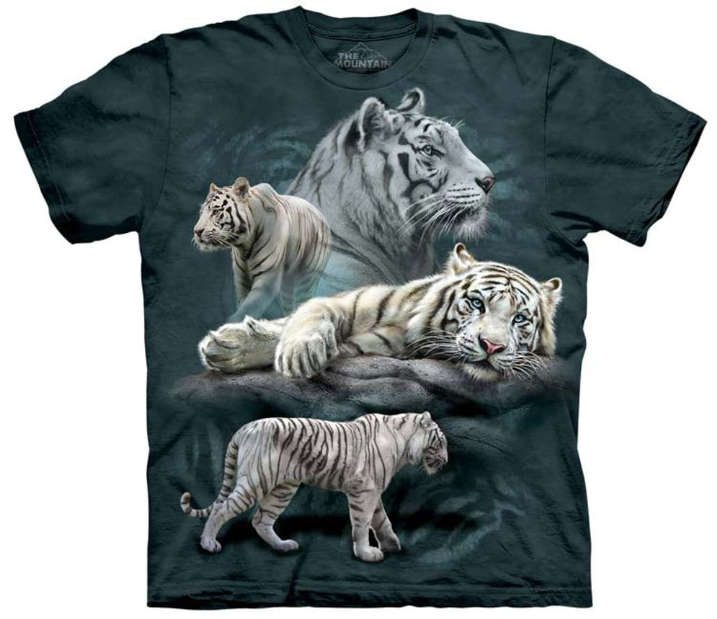 The Mountain White Bengal Tiger Portrait Grey Big Cat Cotton T-Shirt Adult XL The Mountain White Bengal Tiger Portrait Grey Big Cat Cotton T-Shirt Adult XL