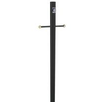 Design House 579714 Traditional Outdoor Lamp Post with Plastic Cross Arm & Outlet-80-in x 3-in Black