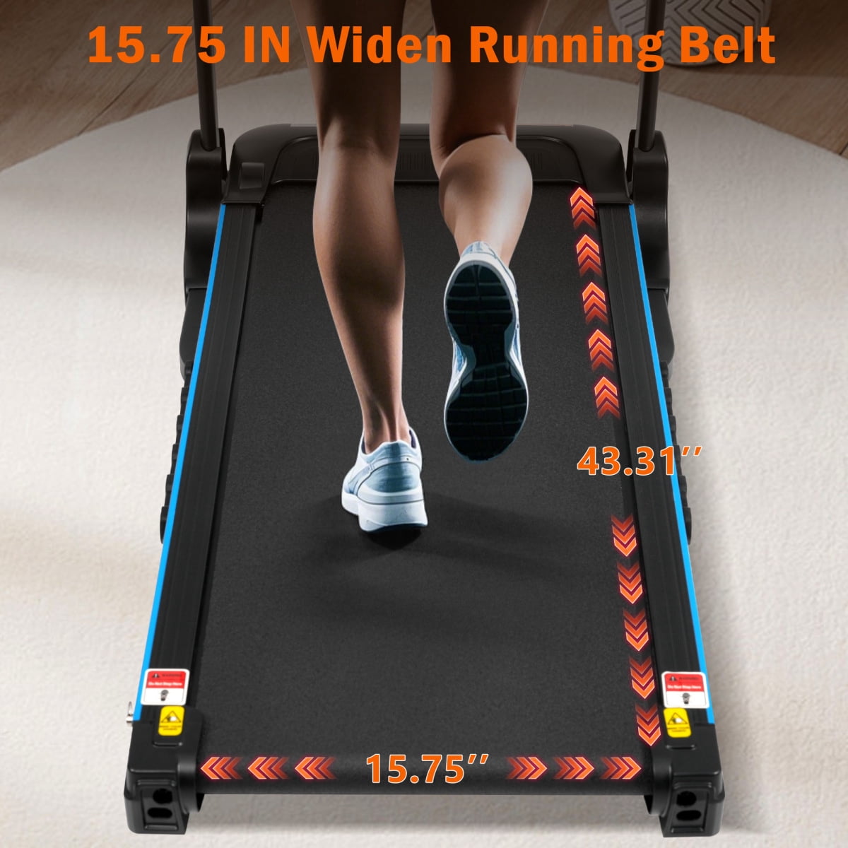 3.0 HP Incline Treadmill for Running & Walking, Treadmills For Home 350 lbs Weight Capacity Hydraulic System Auto-Folding Treadmill with Type C & USB Charge For Android, 10MPH, Bluetooth Speaker