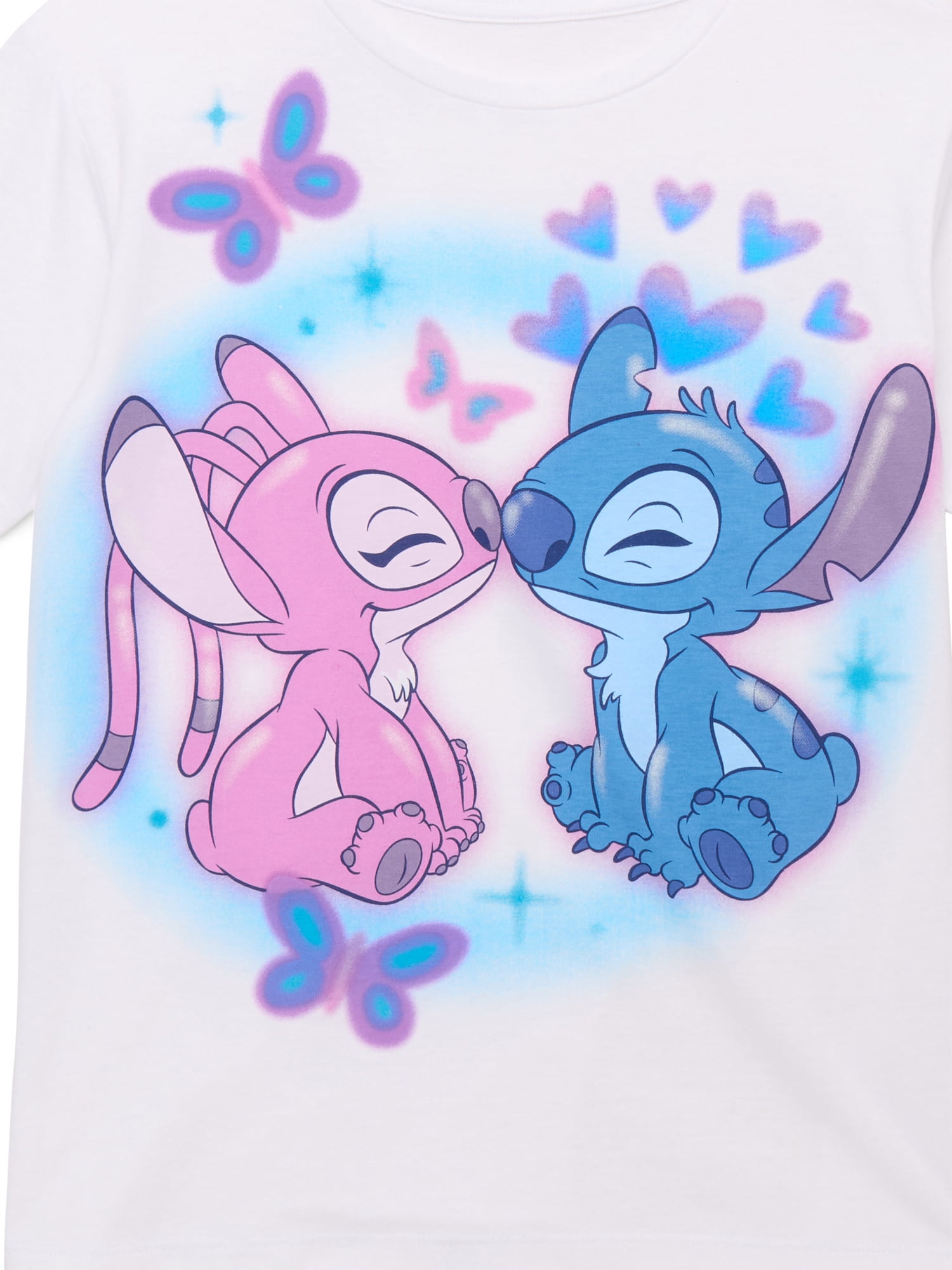 Disney Lilo & Stitch Angels of My Heart Girls Short Sleeve Graphic T-Shirt, Sizes 4-16