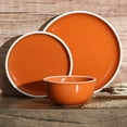 thumbnail image 3 of Wanda June Home Southern Sunrise 12-Piece Terra Cotta Solid Color Stoneware with White Rim Dinnerware Set by Miranda Lambert, 3 of 10