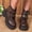 Brown, variant on Women's Moto Ankle Boots Lace‑Up Round Toe Platform Mid Heel Lug Sole Night Out Boots Sizes 36