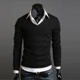 thumbnail image 5 of Men's Solid Color V-neck Knit Sweater Pullover_Gift Of G, 5 of 5