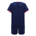 thumbnail image 2 of ZDHoor Kids Boys Football Jersey Uniform 2 Piece Tracksuit Quick Dry T-Shirts Top with Shorts Set Navy Blue 11-12, 2 of 6