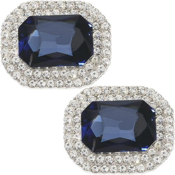 1Box 2Pcs Rhinestone Wedding Shoe Clips Detachable Shoe Buckle Clip 38 * 31mm Elegant Crystal Shoe Decoration Shoes Jewelry Decoration for Flats Heels Hats Dresses Clutches